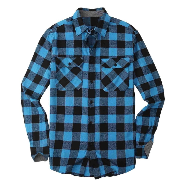 Tdoqot Long Sleeve Shirts for Men Button Down- Plaid Loose Casual
