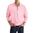 thumbnail image 1 of Tdoqot Long Sleeve Shirts for Men- Loose Casual Fashion Crew Neck T Shirts Pink Size L, 1 of 9