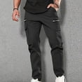 thumbnail image 1 of Tdoqot Mens Cargo Pants- Baggy Casual Stretch Straight Leg Work Pants Black Size 36, 1 of 6