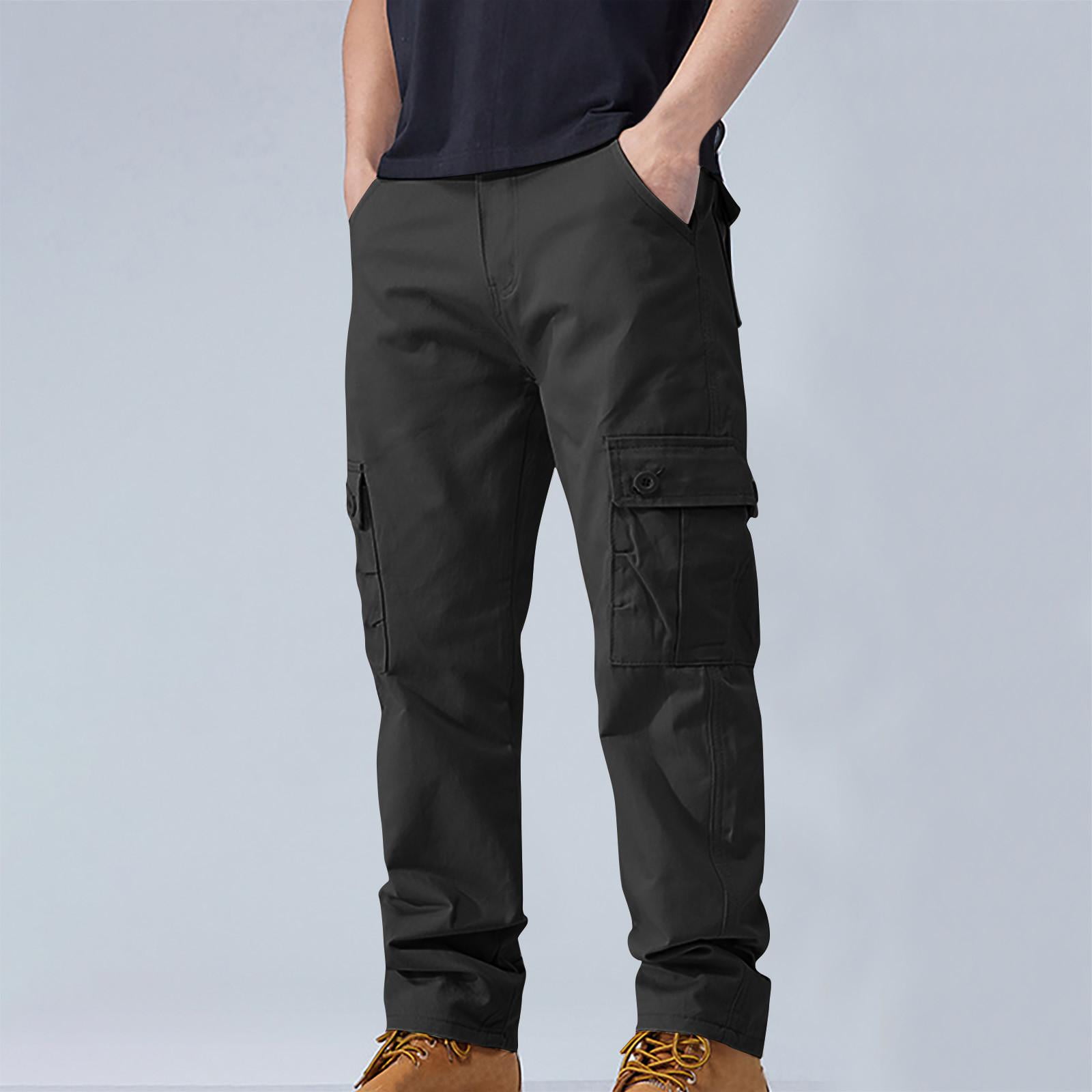Tdoqot Mens Cargo Pants- Casual Straight Leg Cotton Stretch Work Pants ...