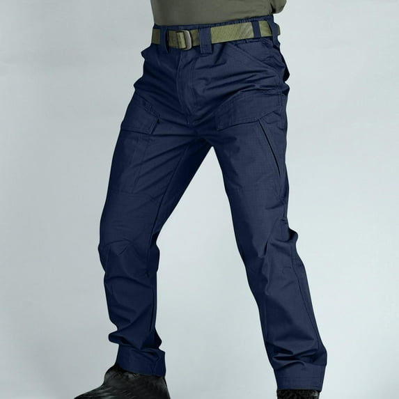 Tdoqot Mens Cargo Pants- Straight Leg Baggy Waterproof Casual Stretch Work Pants Navy Size 38