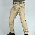 thumbnail image 1 of Tdoqot Mens Cargo Pants- Stretch Casual Baggy Waterproof Straight Leg Work Pants Khaki Size 34, 1 of 9