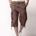 thumbnail image 1 of Tdoqot Mens Cargo Shorts Below the Knee- Casual Midweight Relaxed Fit Wide Leg 100% Cotton Shorts Coffee Size 34, 1 of 7