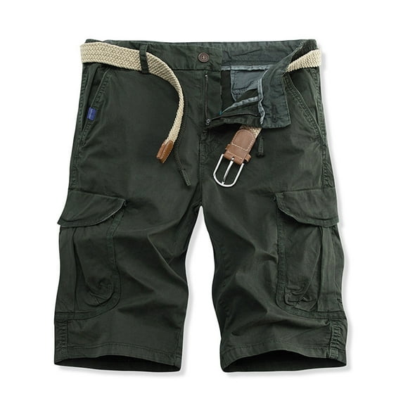 Tdoqot Mens Cargo Shorts- Stretch Summer Cotton Fashion Casual Mens Shorts Outdoor Army Green Size 33