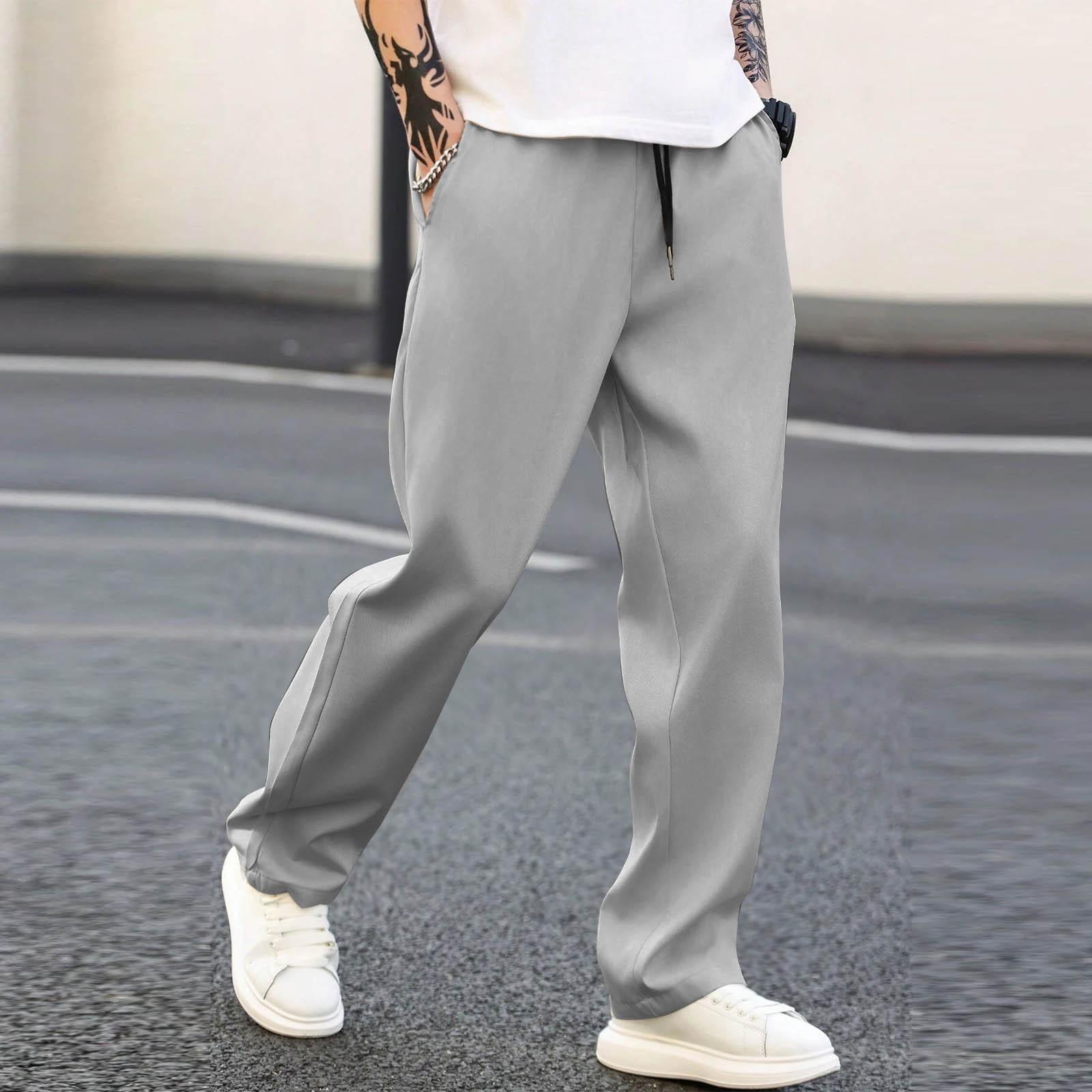 Tdoqot Mens Chino Pants with Pockets- Casual Straight Leg Elastic