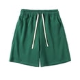 thumbnail image 1 of Tdoqot Mens Chino Shorts- Casual Cotton with Pockets Baggy Summer Mens Shorts Elastic Waist Army Green Size 29, 1 of 5