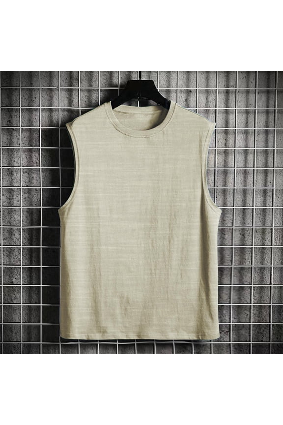 Mens Gym Tank Tops- Casual Sleeveless Quick Dry Soft Workout Shirts Gray Size XL
