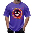 thumbnail image 1 of Tdoqot Mens Halloween Graphic T-shirt- Funny Short Sleeve Crewneck Ghost Tees Purple Size 2XL, 1 of 5