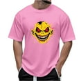 thumbnail image 1 of Tdoqot Mens Halloween Graphic T-shirt- Short Sleeve Funny Crewneck Ghost Tees Pink Size 4XL, 1 of 5