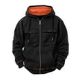thumbnail image 1 of Tdoqot Mens Hoodie with Multiple Pockets- Zip Up Casual Long Sleeve Fashion Loose Sweatshirt Black Size 3XL, 1 of 8