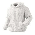 thumbnail image 1 of Tdoqot Mens Jacquard Fleece Hoodie- Warm Pullover Casual Fashion Winter Sweatshirt White Size XL, 1 of 6