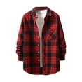 thumbnail image 1 of Tdoqot Mens Long Sleeve Shirts- Spring Button down Casual Flannel Shirt Red Size L, 1 of 9