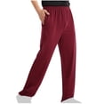 thumbnail image 1 of Tdoqot Mens Pants With Pockets Straight Leg Casual Baggy Mens Sweatpants Wine Size S, 1 of 6