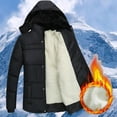 thumbnail image 1 of Tdoqot Mens Puffer Jacket with Hood- Sherpa Lined Zip up Thick Warm Casual Winter Coats White Size L, 1 of 9