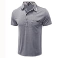 thumbnail image 1 of Tdoqot Mens Shirts- Fashion Short Sleeve Casual with Pockets Summer Polo Shirt Gray Size XXL, 1 of 6