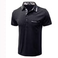 thumbnail image 1 of Tdoqot Mens Shirts- Summer Short Sleeve Casual Fashion with Pockets Polo Shirt Black Size M, 1 of 6