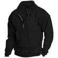 thumbnail image 1 of Tdoqot Mens Sweatshirt Crewneck- Loose Fit Long Sleeve Fashion Casual Pullover Mens Spring Clothes Black Size S, 1 of 4