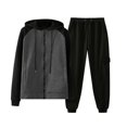 thumbnail image 1 of Tdoqot Mens Sweatsuits 2 Piece- Casual Long Sleeve Hoodie and Pants Fashion Zipper Tracksuit Dark Gray Size XXL, 1 of 7