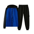 thumbnail image 1 of Tdoqot Mens Sweatsuits 2 Piece- Long Sleeve Hoodie and Pants Fashion Casual Zipper Tracksuit Blue Size S, 1 of 7