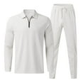 thumbnail image 1 of Tdoqot Mens Sweatsuits 2 Piece- Long Sleeve Sweatshirt and Pants Fashion Casual Pullover Tracksuit White Size L, 1 of 4