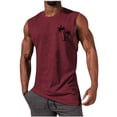 thumbnail image 1 of Tdoqot Mens Tank Tops- Crewneck Casual Print Sleeveless Loose Fit Summer Tank Wine Size XL, 1 of 6
