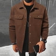 thumbnail image 1 of Tdoqot Mens Trench Coat- Casual Fall Jacket Lapel Button Down Wool Overcoat Coffee Size XL, 1 of 7