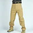 thumbnail image 1 of Tdoqot Mens Work Pants Relaxed Fit Casual Wide Leg Cargo Pants for Men Khaki Size 33, 1 of 3