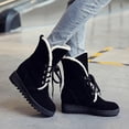 thumbnail image 1 of Tdoqot Snow Boots Women- Fashion Winter Fleece Lined Lace up Ankle Boots Black Size 9, 1 of 7