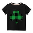 thumbnail image 1 of Tdoqot St Patricks Day Shirts Kids- Cute Short Sleeve Crewneck Girls Boys Cotton T Shirt Black Size 4 T, 1 of 3