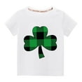 thumbnail image 1 of Tdoqot St Patricks Day Shirts Kids- Cute Short Sleeve Crewneck Girls Boys Cotton T Shirt White Size 4 T, 1 of 3