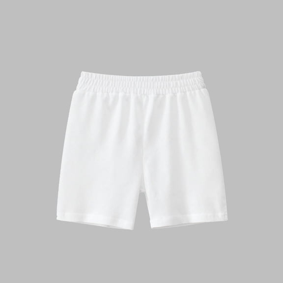 Tdoqot Toddler Boys Athletic Shorts- Elastic Waist Leisure Soft Fleece Kids Active Play Shorts White Size 2 T