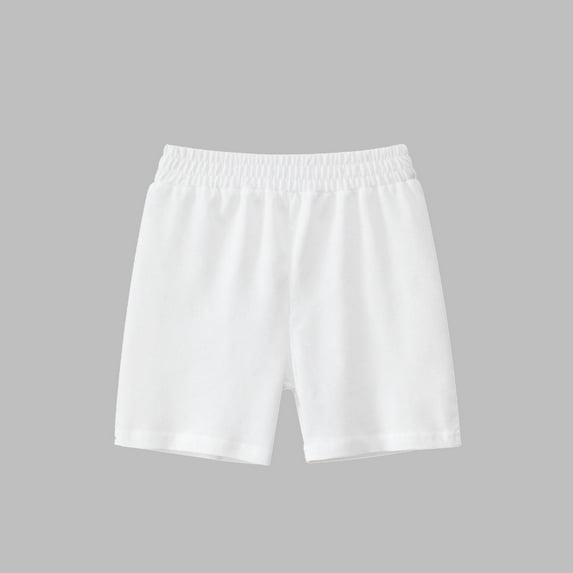 Tdoqot Toddler Boys Athletic Shorts- Leisure Fleece Soft Elastic Waist Kids Active Play Shorts White Size 1 T