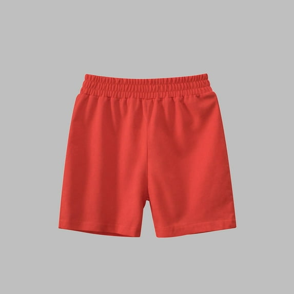 Tdoqot Toddler Boys Athletic Shorts- Leisure Soft Fleece Elastic Waist Kids Active Play Shorts Watermelon Red Size 2 T