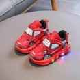 thumbnail image 1 of Tdoqot Toddler Boys Casual Shoes- Cool Breathable Luminous Kids Sport Running Sneakers Red Size Toddler 5-11, 1 of 5