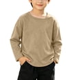 thumbnail image 1 of Tdoqot Toddler Boys Cotton T Shirts- Long Sleeve Casual Soft Crewneck Kids Basic Tees Fall Clothes Yellow Size 8 T, 1 of 8