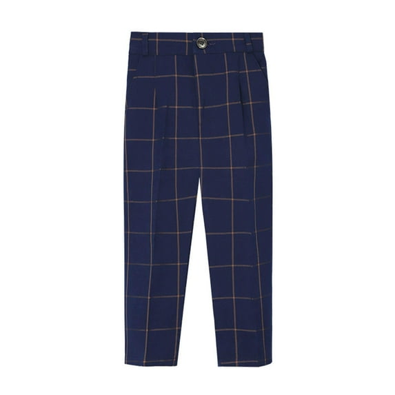 Tdoqot Toddler Boys Dress Pants- Casual Kids Clothes with Pockets Straight Leg Pants Dark Blue Size 18-24 Months