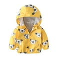 thumbnail image 1 of Tdoqot Toddler Boys Fall Jackets- Casual Lightweight Cute Zip up Hooded Windbreaker Yellow Size 5T, 1 of 2