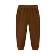 thumbnail image 1 of Tdoqot Toddler Boys Fleece Sweatpants- Elastic Waist Soft Casual Drawstring Jogger Pants Brown Size 6 T, 1 of 5