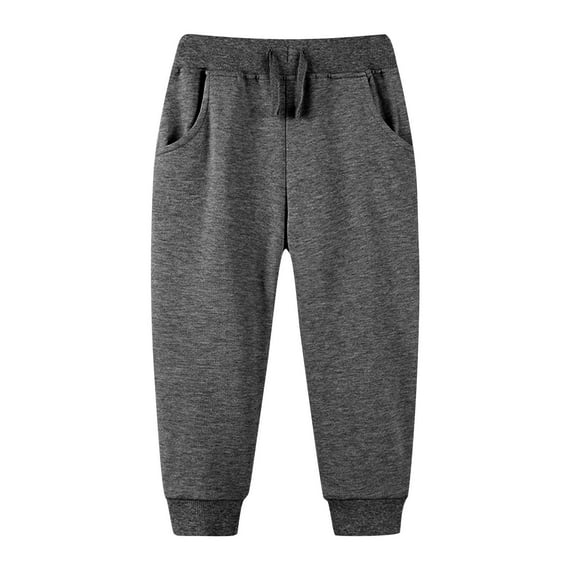 Tdoqot Toddler Boys Fleece Sweatpants- Soft Drawstring Elastic Waist Casual Jogger Pants Gray Size 5 T