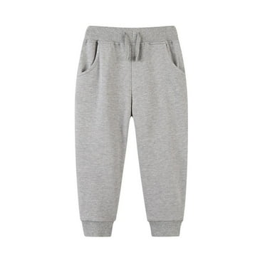 Tdoqot Toddler Boys Fleece Sweatpants with Pockets- Casual Elastic Waist Soft Drawstring Joggers Gray Size 7 T