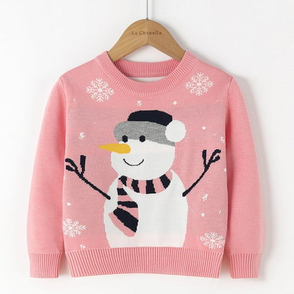 Tdoqot Toddler Boys Girls Christmas Ugly Sweater- Long Sleeve Knit Knit Pullover Kids Winter Clothes Pink Size 4T