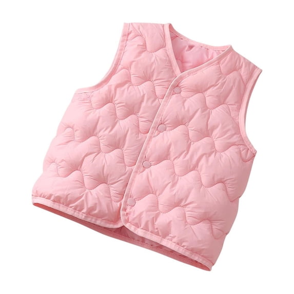 Tdoqot Toddler Boys Girls Vest- Casual Button Down Soft Warm Kids Fall Winter Clothes Hot Pink Size 5T