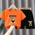 thumbnail image 1 of Tdoqot Toddler Boys Graphic Outfits Set- Short Sleeve Soft Cotton Casual Cute Kids Summer Clothes Tees and Shorts Orange Size 8, 1 of 5