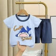 thumbnail image 1 of Tdoqot Toddler Boys Outfit Sets 2 Piece- Cotton Short Sleeve Cute Kis Summer Clothes Soft T Shirts and Shorts Blue Size 1 T, 1 of 9