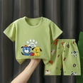 thumbnail image 1 of Tdoqot Toddler Boys Outfit Sets- Kids Summer Clothes Soft Short Sleeve Cotton Casual T Shirts and Shorts Light Green Size 4T, 1 of 3