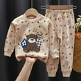 thumbnail image 1 of Tdoqot Toddler Boys Outfit Sets- Soft Kids Fall Clothes Long Sleeve Casual Cotton T Shirts and Pants Khaki Size 1 T, 1 of 1