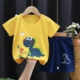 thumbnail image 1 of Tdoqot Toddler Boys Outfits 2 Piece- Short Sleeve Cotton Kids Summer Clothes Cute Tee Shirts and Shorts Gray Size 1-6 T, 1 of 3