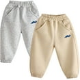 thumbnail image 1 of Tdoqot Toddler Boys Sweatpants with Pockets 2 PC- Baggy Cotton Casual Elastic Waist Jogger Pants Khaki Size 1-8 T, 1 of 4