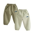 thumbnail image 1 of Tdoqot Toddler Boys Sweatpants with Pockets 2 PC- Cotton Elastic Waist Casual Baggy Jogger Pants Army Green Size 6 T, 1 of 4
