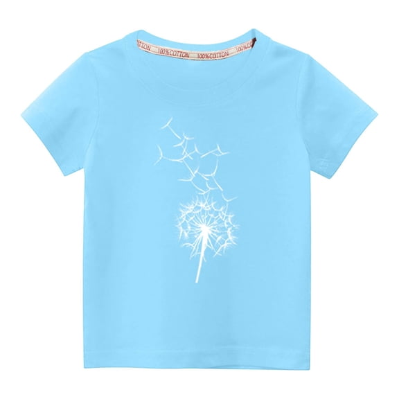 Tdoqot Toddler Boys T Shirts- Breathable Cotton Soft Summer Short Sleeve Kids Tops Blue Size 3 T